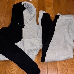 Black and Gray Jogger Set